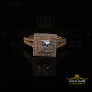 King Of Blings  10K Yellow Gold 2.00CT 'VVS' 'FL' D clr Princess Cut Moissonite Womens Ring S/7 KING OF BLINGS