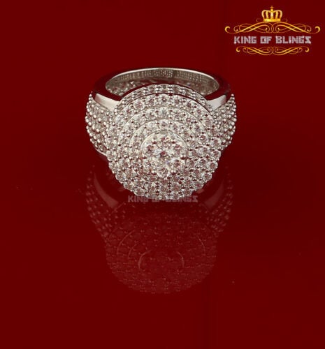 925 Sterling Silver White 15.00CT Cubic Zirconia Round Men's Ring Gifts Size 10