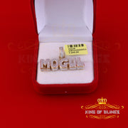 King Of Bling's 0.33ct Genuine Diamond Stones Mogul Letter 925 Sterling Silver Yellow Pendant King Of Blings