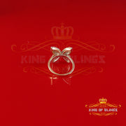 King of Bling's Men's/Womens 925 Silver Yellow 1.50ct VVS 'D' Moissanite Butterfly Rings Size 7 KING OF BLINGS