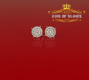 King of Bling's 1.96ct Cubic Zirconia Aretes Para Hombre 925 Yellow Silver Women's Round Earring KING OF BLINGS