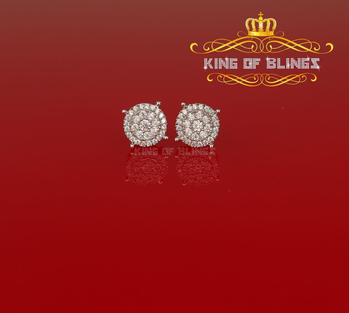 King of Bling's 1.96ct Cubic Zirconia Aretes Para Hombre 925 Yellow Silver Women's Round Earring KING OF BLINGS