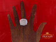 King Of Bling's 0.66ct Men Real Diamond 925 White Silver Engagement Square Ring Size 10 King of Blings
