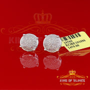 King Of Bling's 0.25ct Diamond 925 Sterling Silver White For Men & Women Stud Round Earrings KING OF BLINGS