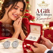 King Of Bling's 925 Sterling Silver 0.10ct Diamond For Women's & Men's White Stud Round Earring KING OF BLINGS