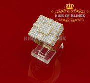 King Of Bling's Silver Yellow 6.00ct Cubic Zirconia Square Adjustable Ring From Size 10 to 12 KING OF BLINGS