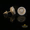 King of Bling's 0.52ct Cubic Zirconia 925 Yellow Silver Women's & Men's Hip Hop Round Earrings KING OF BLINGS
