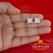 King of Blings- Elegant Square White 925 Silver Screw Back 1.05ct Cubic Zirconia Women Earrings KING OF BLINGS