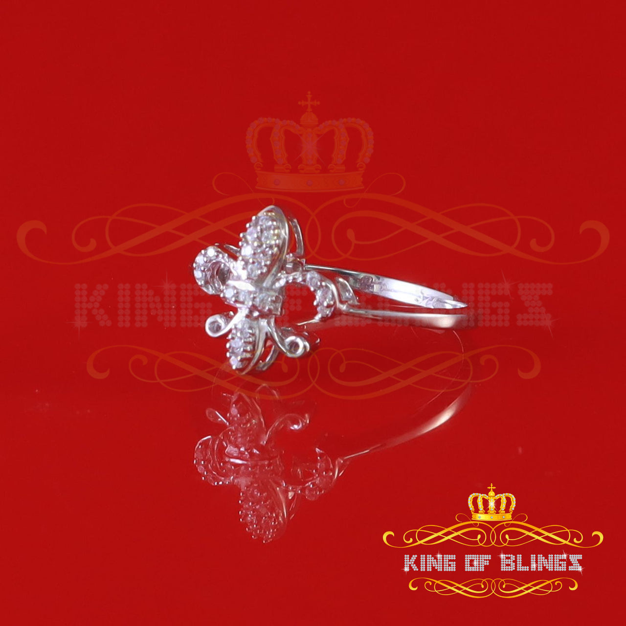 King Of Bling's0.18ct Cubic Zirconia 925 Sterling White Silver Saints Womens Fashion Ring SZ 7