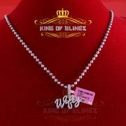 King Of Bling's 925 Sterling Silver White "WIFEY" Pendant 1.60ct Cubic Zirconia for Men/Women KING OF BLINGS