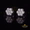 King of Blings- Cubic Zirconia 925 White 4.34ct Sterling Silver Women's Hip Hop Floral Earrings KING OF BLINGS
