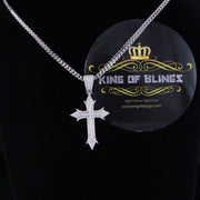King Of Bling's Shiny 2.0ct VVS D Moissanite White Silver Charm Cross Pendant Men's & Women's KING OF BLINGS