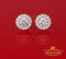 King of Blings- Aretes Para Hombre 925 White Silver 6.57ct Cubic Zirconia Round Women's Earrings KING OF BLINGS