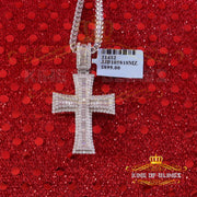 King Of Bling's 925 White Sterling Silver 2.25ct VVS D Clr. Moissanite Cross Pendant for Women's KING OF BLINGS