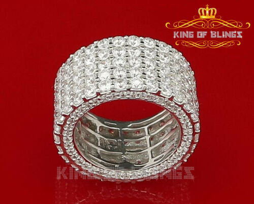 925 Cubic Zirconia 22.50ct White Silver Eternity Womens / Men's Ring Size 10 KING OF BLINGS