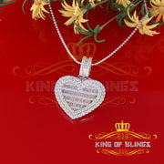 King Of Bling's Sterling Silver Beautiful 15.74ct Cubic Zirconia Pendant White Heart Shape KING OF BLINGS