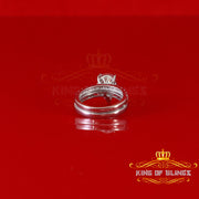 King of Bling's 5.00ct Moissanite White Sterling Silver Men/ Women Bridal Ring Pear Shape Size 8 KING OF BLINGS