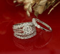 Silver 8.50ct Cubic Zirconia Piece Double Halo Bridal White Womens Ring Size 8 KING OF BLINGS