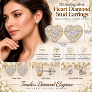 King Of Bling's Aretes Para Hombre Heart 925 Yellow Silver 0.33ct Diamond Women's Style Earrings KING OF BLINGS