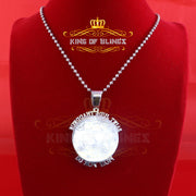 King Of Bling's SAINT JUDE THADDEUS Sterling Silver White Pendant with 2.0ct Genuine Moissanite KING OF BLINGS