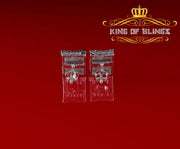 King of Blings- Hip Hop White 925 Silver 0.68ct Cubic Zirconia Women's & Men's Square Earrings KING OF BLINGS