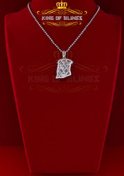 King Of Bling's Real 0.33ct Diamond Sterling Silver 'JESUS FACE' White Charm Necklace Pendant KING OF BLINGS