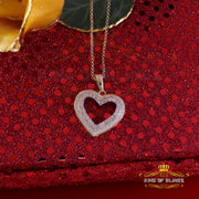 King Of Bling's HEART Yellow Valentine Real 0.10ct Diamond Silver Charm Fashion Necklace Pendant KING OF BLINGS
