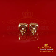 King  of Bling's Yellow Silver 0.75ct VVS 'D' Baguette Moissanite Men's/Womens 925 Stud Earrings KING OF BLINGS