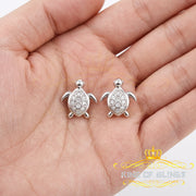 King of Bling's Women's 0.14ct Cubic Zirconia Turtle Stud Earrings White 925 Sterling Silver KING OF BLINGS