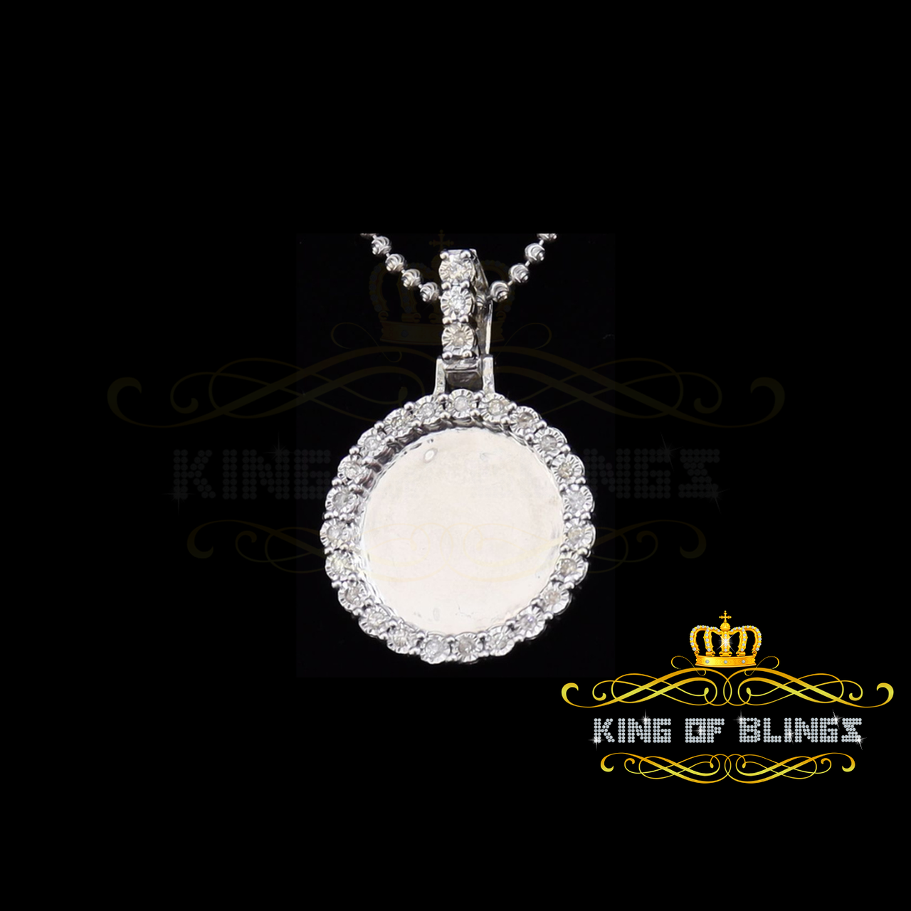 King Of Bling's Real 0.50ct Diamond 925 Sterling Silver 1.0" PICTURE Fashion White Pendant