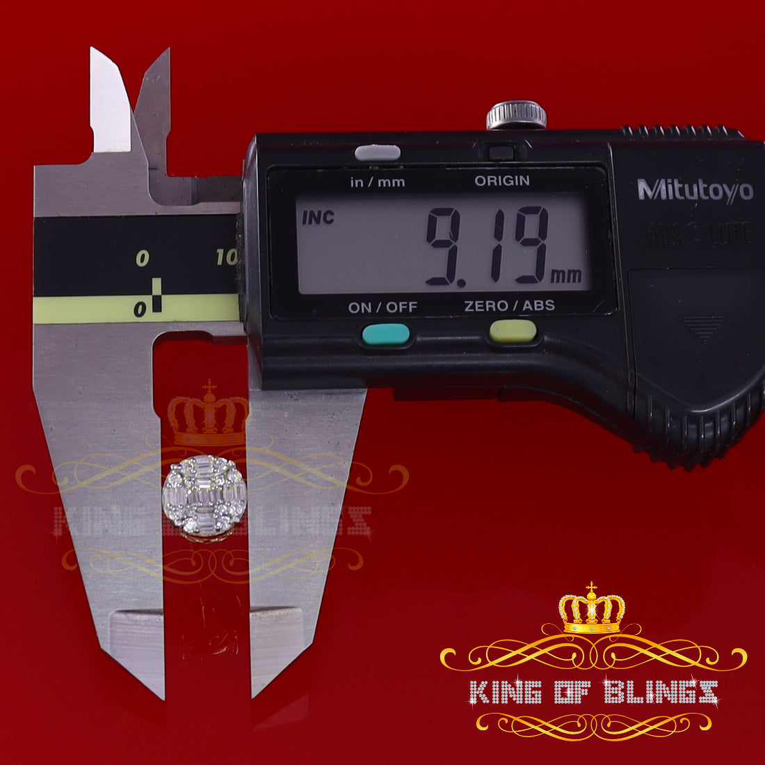 King of Bling's Hip Hop Yellow 925 Silver 1.06ct Cubic Zirconia Women's & Men's style Earrings KING OF BLINGS