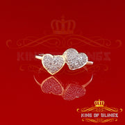 King Of Bling's Real Diamond 0.40 CT 925 Sterling SilverYellow Heart Shape Womens Ring Size7 KING OF BLINGS