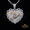 King Of Bling's King's Sterling Silver White "MY PRINCESS" Heart Pendant 6.00ct Real Moissanite KING OF BLINGS