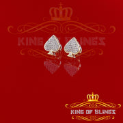 King of Blings-925 Sterling Silver Yellow 0.15ct Real Diamond For Women's / Men's Heart Earring KING OF BLINGS