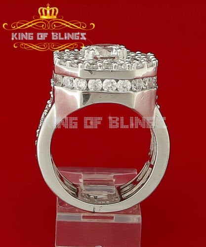 925 Steling Silver White 16.00ct Cubic Zirconia Wide Octagon Men's Ring Size 9.5 KING OF BLINGS