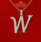 Fancy Yellow 925 Sterling Silver All ALPHABET Pendant with Cubic Zirconia Stone KING OF BLINGS
