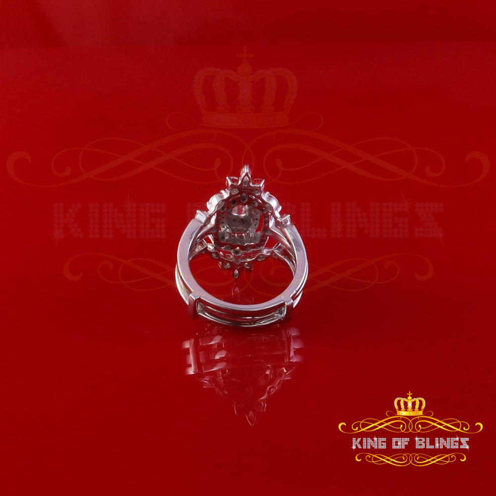 King Of Blings Solitaire Enhancer Guard Wrap Ring Insert 2.00ct Moissanite 925 White Silver SZ7 King of Blings