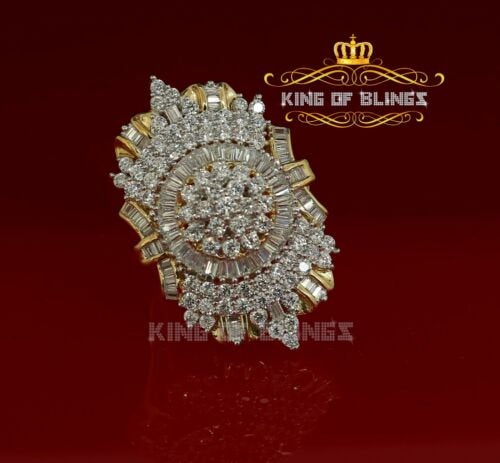 King Of Bling's 925 Sterling Silver Yellow 11.00ct Cubic Zirconia Cocktail Womens Ring Size 9 KING OF BLINGS