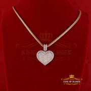 King Of Bling's 925 Yellow Silver6.50ct VVS D Clr. Moissanite Baguette Heart Pendant for Women's KING OF BLINGS