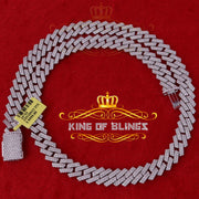 925 Silver 20ct Moissanite White Men's Cuban Necklace SZ 21inch & 12mm Width KING OF BLINGS