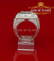 8.50ct Cubic Zirconia White Silver Square Men's Adjustable Ring SZ From 9 to 11 KING OF BLINGS