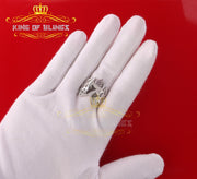 White 0.40ct Cubic Zirconia Silver Crown7 Men's Adjustable Ring From SZ 9 to 11 KING OF BLINGS