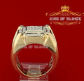 King Of Bling's 925 Yellow Silver Cubic Zirconia 3.50ct Men's Adjustable Ring From Size 10 to 12 KING OF BLINGS