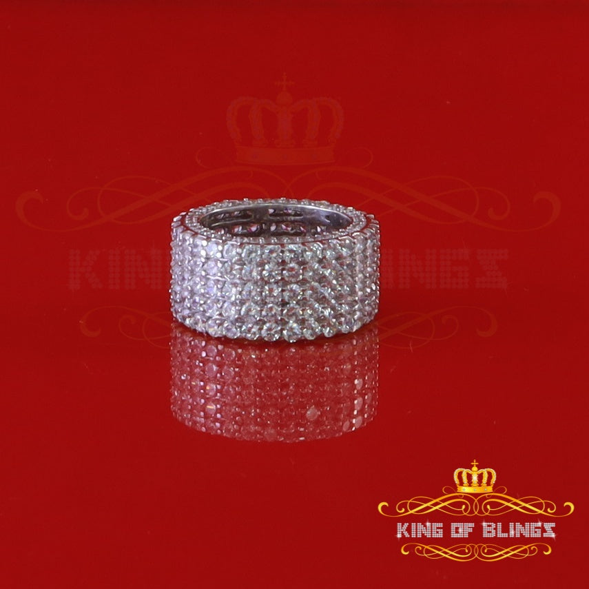 King Of Bling's22.76ct Cubic Zirconia 925 White Silver Round Women's Engagement Ring Size 13.5