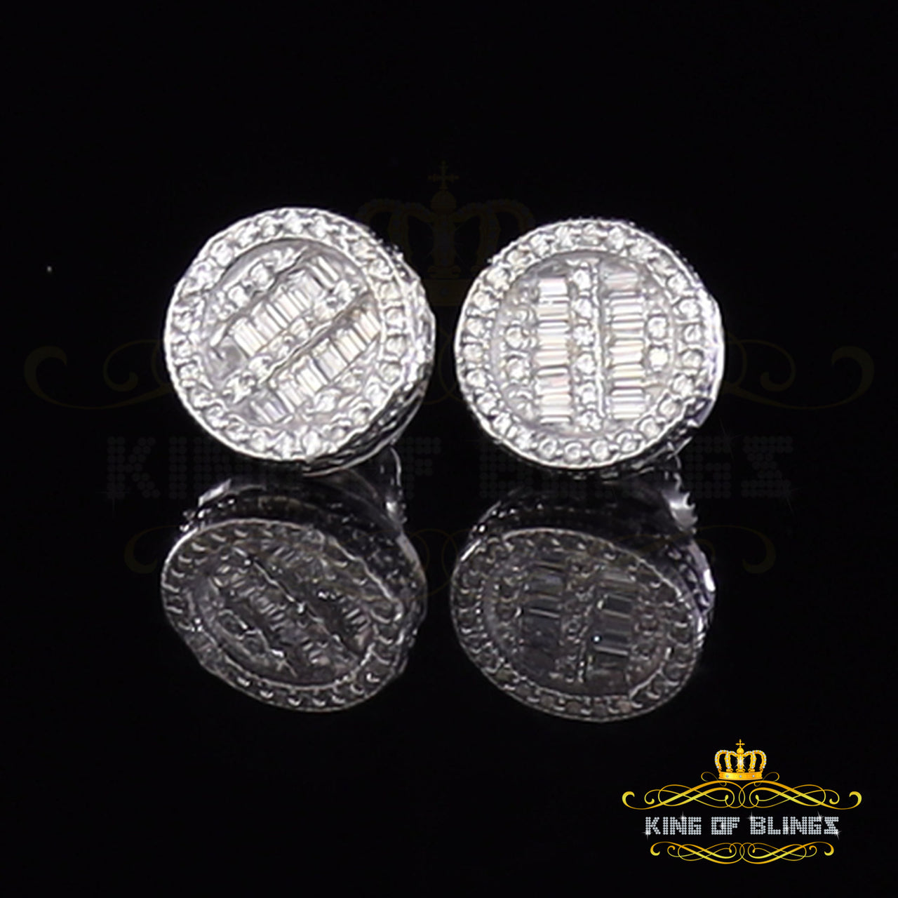 0.50ct VVS D Moissanite Men's/Womens 925 Silver White Round Stud Earrings KING OF BLINGS