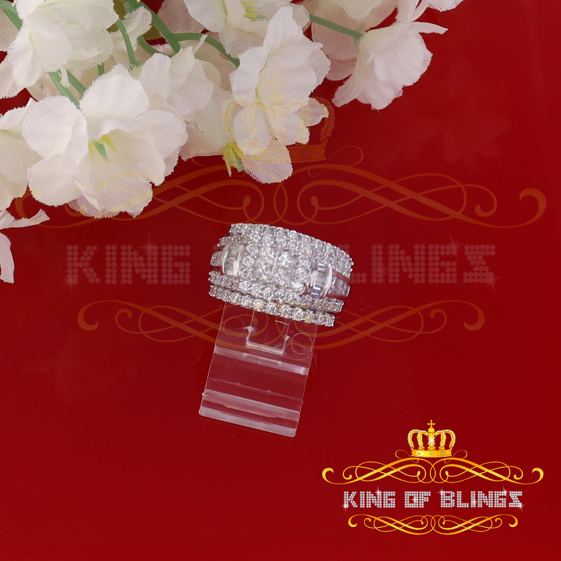 King Of Bling'sWhite 5.00ct Cubic Zirconia Silver 3 Piece Bridal Fashion Womens Ring size 7 KING OF BLINGS