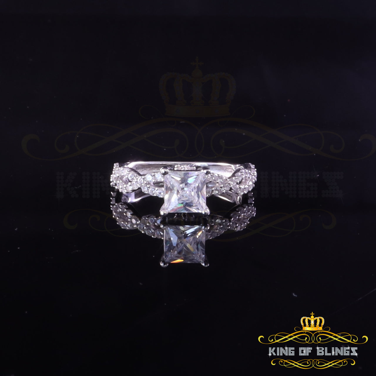 1.66ct Cubic Zirconia White Sterling Silver Men's/ Women Engagement Rings Size 7