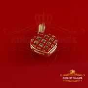 King Of Bling's 925 Sterling Yellow Silver 1.00ct VVS D Clr. Moissanite Heart Pendant for Womens KING OF BLINGS