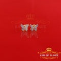 King of Bling's Women's 0.17ct Cubic Zirconia Butterfly Stud Earrings Yellow 925 Sterling Silver KING OF BLINGS