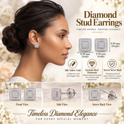 King Of Bling's 0.20ct Genuine Diamond 925 White Sterling Silver Hip Hop Men's/Women's Earrings KING OF BLINGS